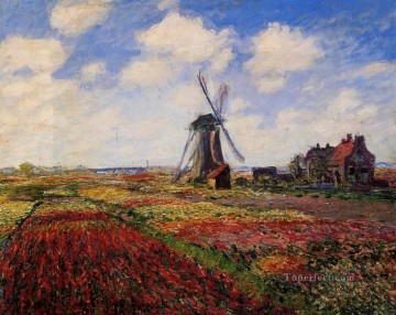 150の主題の芸術作品 Painting - オランダのチューリップ畑 クロード・モネの風景